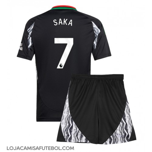 Camisa de Futebol Arsenal Bukayo Saka #7 Equipamento Secundário Infantil 2024-25 Manga Curta (+ Calças curtas)